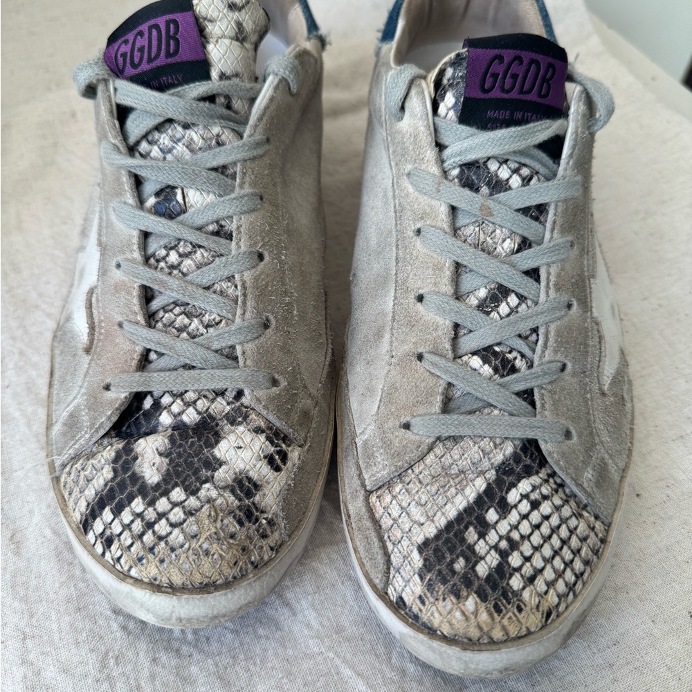 Golden Goose Superstar Sneakers with snake skin